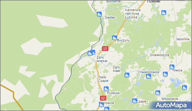 mapa Żarki Wielkie, Żarki Wielkie na mapie Targeo