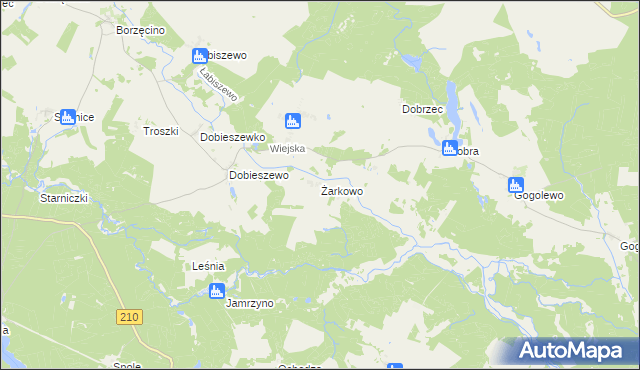 mapa Żarkowo, Żarkowo na mapie Targeo