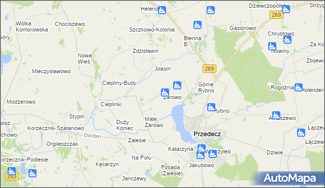 mapa Żarowo gmina Przedecz, Żarowo gmina Przedecz na mapie Targeo