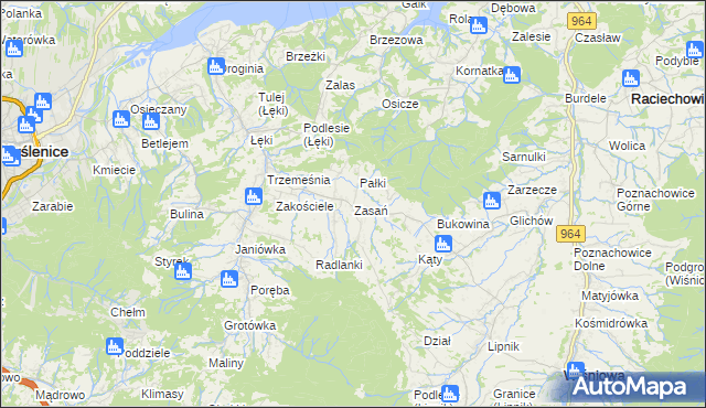 mapa Zasań, Zasań na mapie Targeo