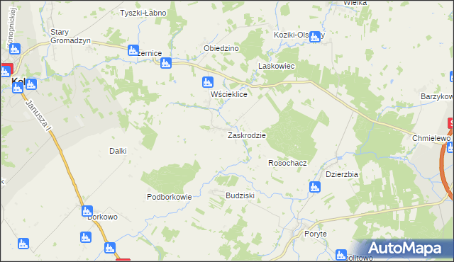 mapa Zaskrodzie, Zaskrodzie na mapie Targeo