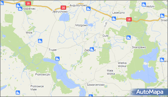 mapa Zazdrość gmina Iława, Zazdrość gmina Iława na mapie Targeo