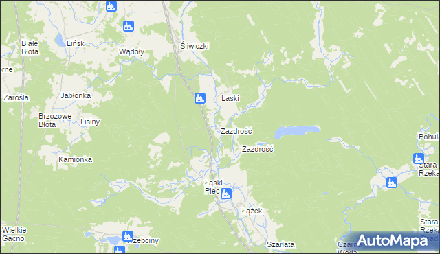 mapa Zazdrość gmina Śliwice, Zazdrość gmina Śliwice na mapie Targeo