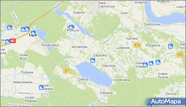 mapa Zaździerz, Zaździerz na mapie Targeo