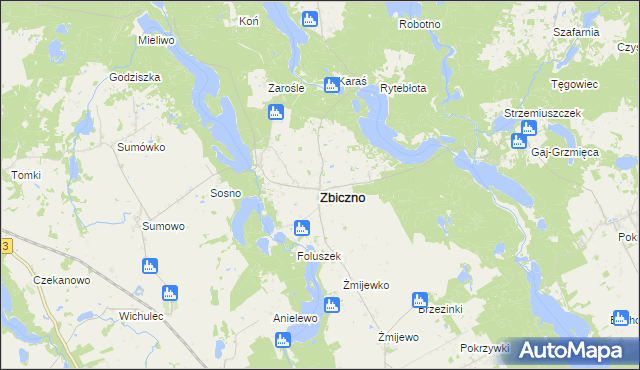 mapa Zbiczno, Zbiczno na mapie Targeo