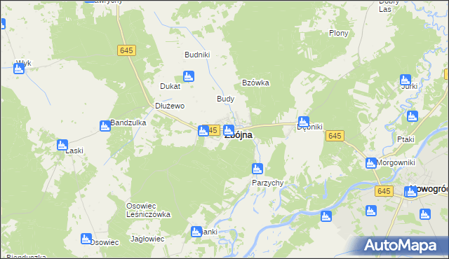 mapa Zbójna, Zbójna na mapie Targeo