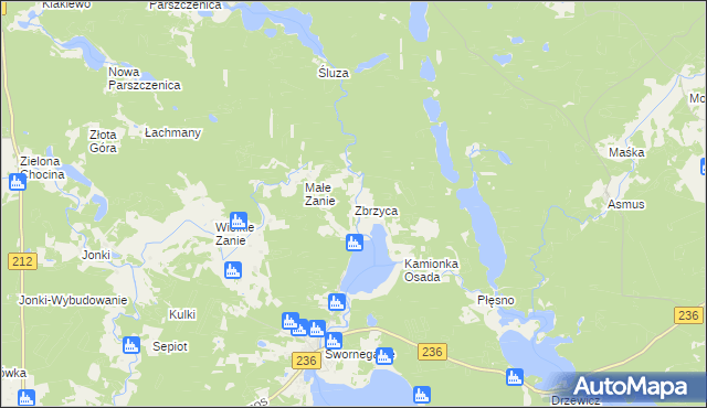 mapa Zbrzyca, Zbrzyca na mapie Targeo