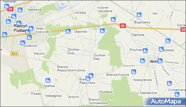 mapa Zbulitów Mały, Zbulitów Mały na mapie Targeo