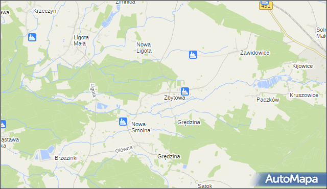 mapa Zbytowa, Zbytowa na mapie Targeo