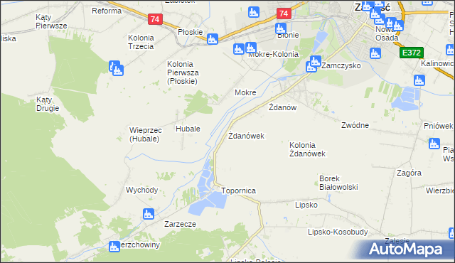 mapa Żdanówek, Żdanówek na mapie Targeo