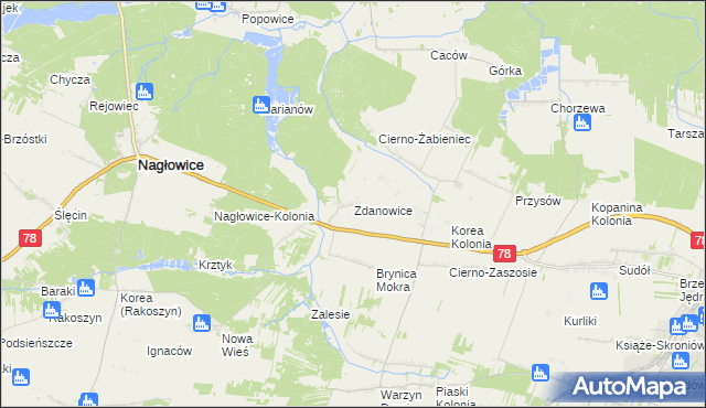 mapa Zdanowice, Zdanowice na mapie Targeo