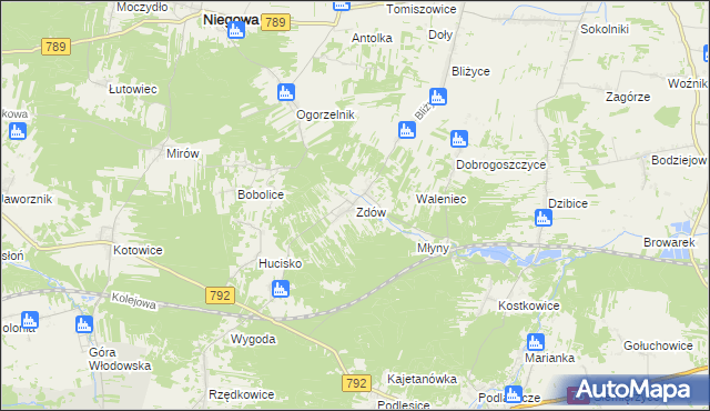 mapa Zdów, Zdów na mapie Targeo