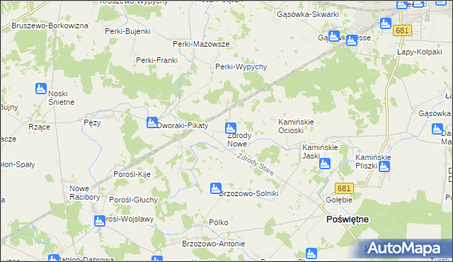 mapa Zdrody Nowe, Zdrody Nowe na mapie Targeo