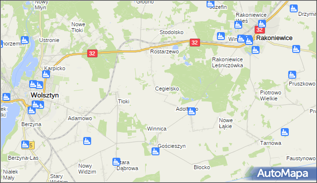 mapa Zdrogowo gmina Wolsztyn, Zdrogowo gmina Wolsztyn na mapie Targeo