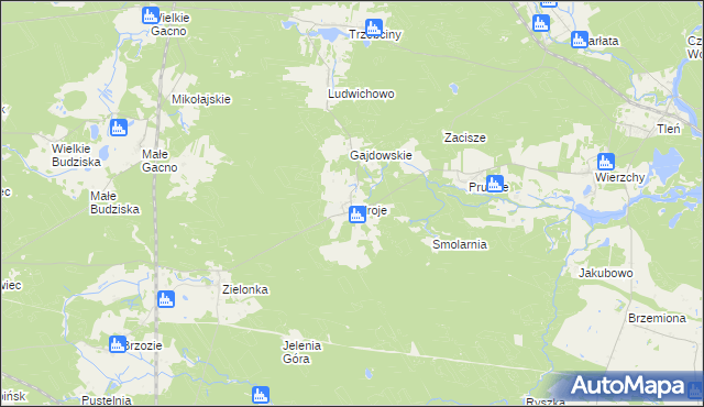 mapa Zdroje gmina Cekcyn, Zdroje gmina Cekcyn na mapie Targeo