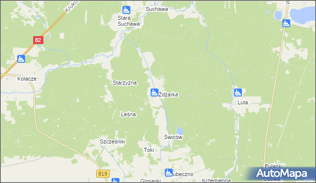 mapa Żdżarka, Żdżarka na mapie Targeo