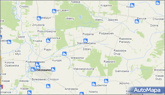 mapa Żdżary gmina Bolesławiec, Żdżary gmina Bolesławiec na mapie Targeo