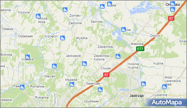 mapa Zdziechów Kolonia, Zdziechów Kolonia na mapie Targeo