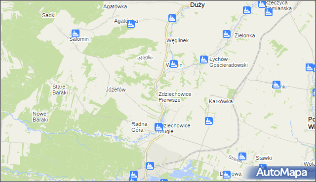 mapa Zdziechowice Pierwsze, Zdziechowice Pierwsze na mapie Targeo