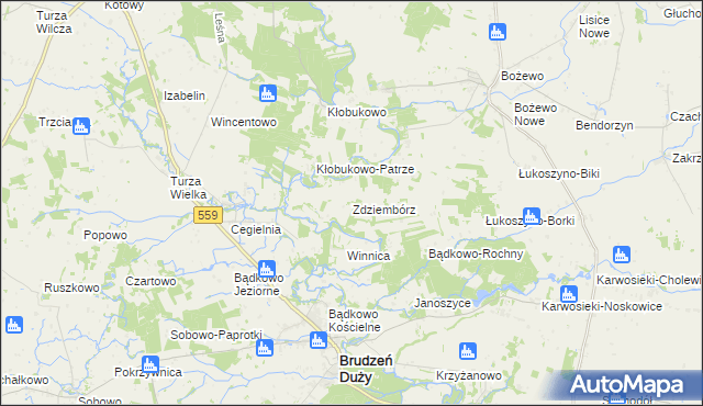 mapa Zdziembórz, Zdziembórz na mapie Targeo