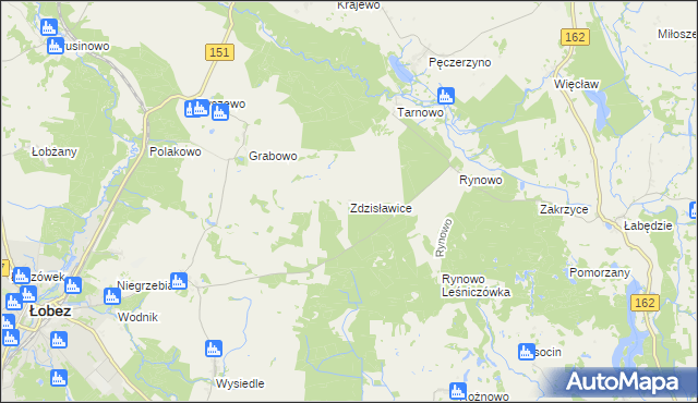 mapa Zdzisławice gmina Łobez, Zdzisławice gmina Łobez na mapie Targeo