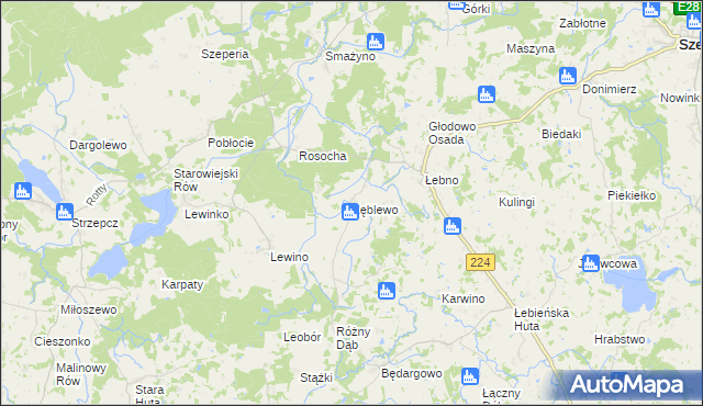 mapa Zęblewo, Zęblewo na mapie Targeo