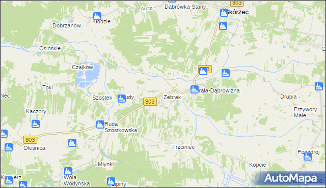 mapa Żebrak, Żebrak na mapie Targeo