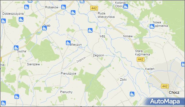 mapa Żegocin gmina Czermin, Żegocin gmina Czermin na mapie Targeo