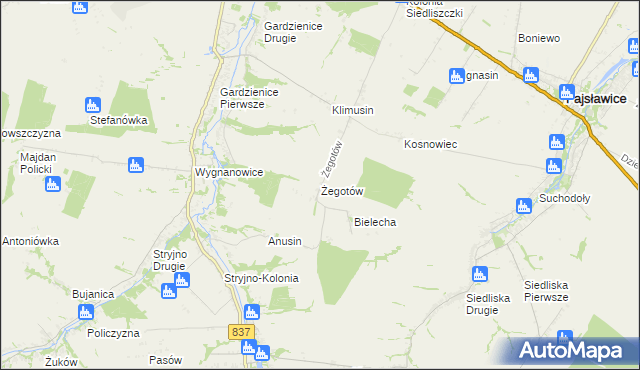 mapa Żegotów, Żegotów na mapie Targeo