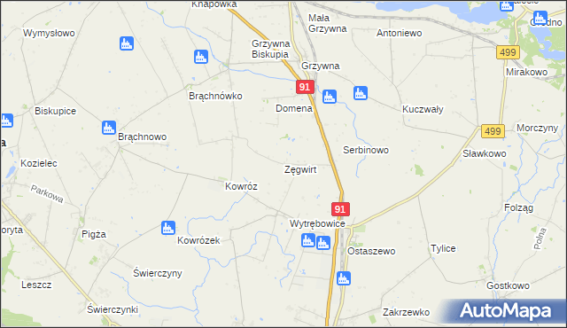 mapa Zęgwirt, Zęgwirt na mapie Targeo