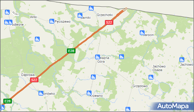 mapa Żelazna Góra, Żelazna Góra na mapie Targeo