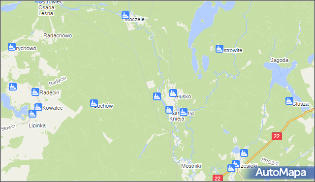 mapa Żeleźnica gmina Dobiegniew, Żeleźnica gmina Dobiegniew na mapie Targeo