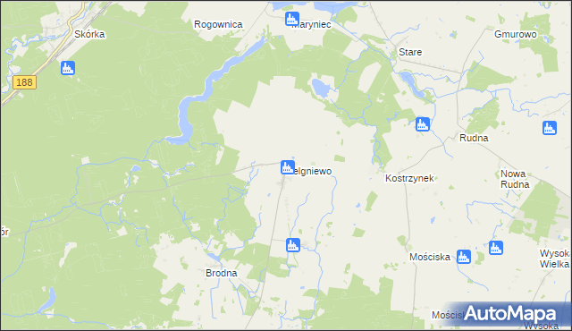 mapa Zelgniewo, Zelgniewo na mapie Targeo