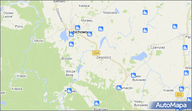 mapa Zelgoszcz gmina Lubichowo, Zelgoszcz gmina Lubichowo na mapie Targeo