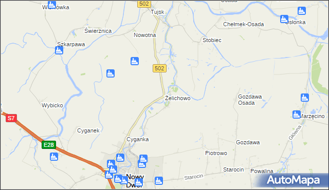 mapa Żelichowo gmina Nowy Dwór Gdański, Żelichowo gmina Nowy Dwór Gdański na mapie Targeo