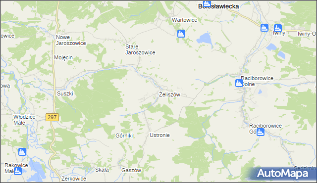 mapa Żeliszów, Żeliszów na mapie Targeo