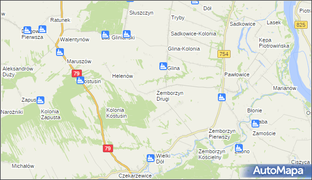 mapa Zemborzyn Drugi, Zemborzyn Drugi na mapie Targeo