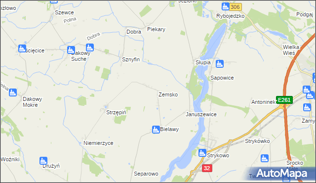 mapa Zemsko gmina Granowo, Zemsko gmina Granowo na mapie Targeo