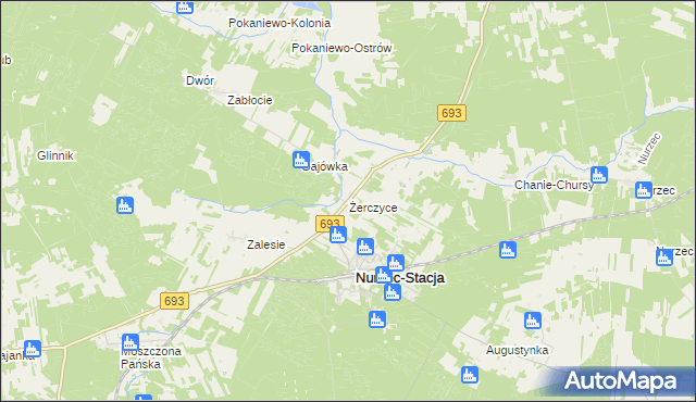 mapa Żerczyce, Żerczyce na mapie Targeo