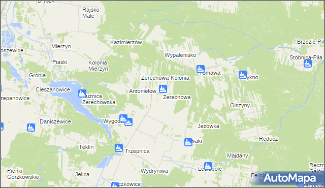 mapa Żerechowa, Żerechowa na mapie Targeo