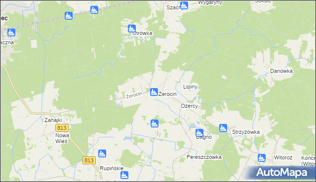 mapa Żerocin, Żerocin na mapie Targeo