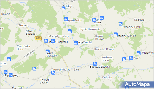 mapa Żery-Pilaki, Żery-Pilaki na mapie Targeo