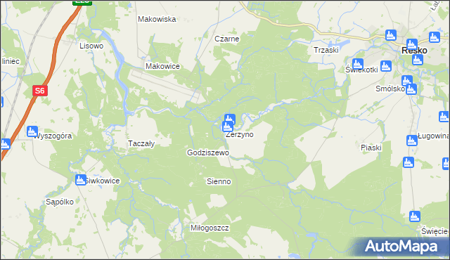 mapa Żerzyno, Żerzyno na mapie Targeo