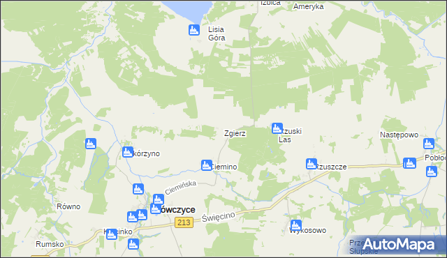 mapa Zgierz gmina Główczyce, Zgierz gmina Główczyce na mapie Targeo