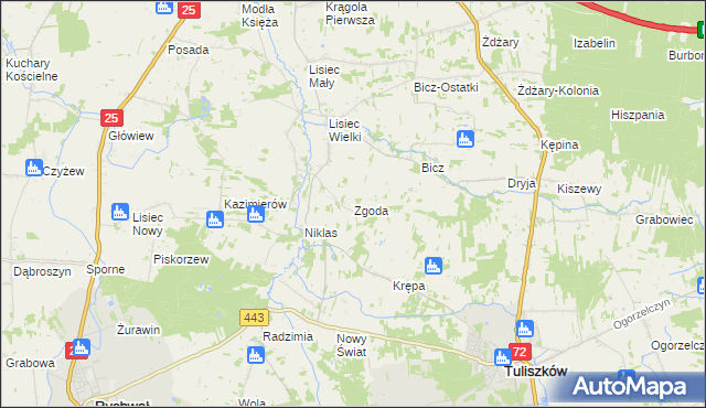 mapa Zgoda gmina Stare Miasto, Zgoda gmina Stare Miasto na mapie Targeo