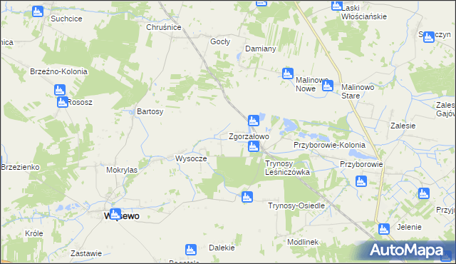 mapa Zgorzałowo, Zgorzałowo na mapie Targeo