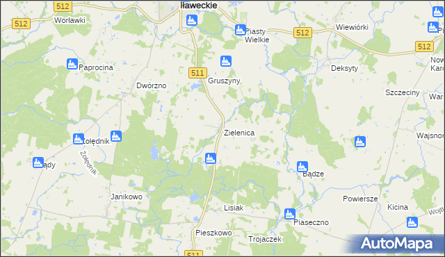 mapa Zielenica gmina Górowo Iławeckie, Zielenica gmina Górowo Iławeckie na mapie Targeo