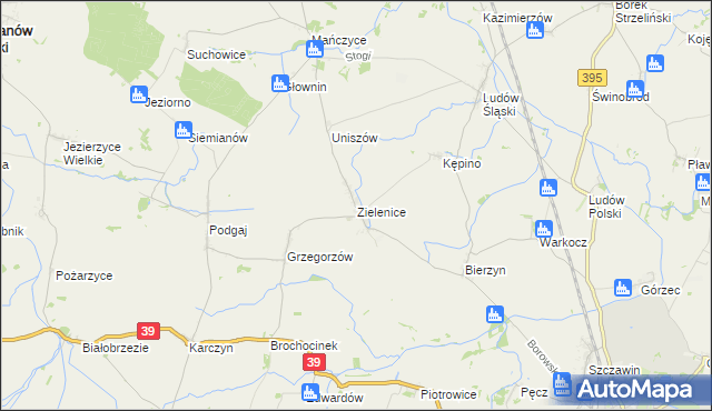 mapa Zielenice gmina Borów, Zielenice gmina Borów na mapie Targeo