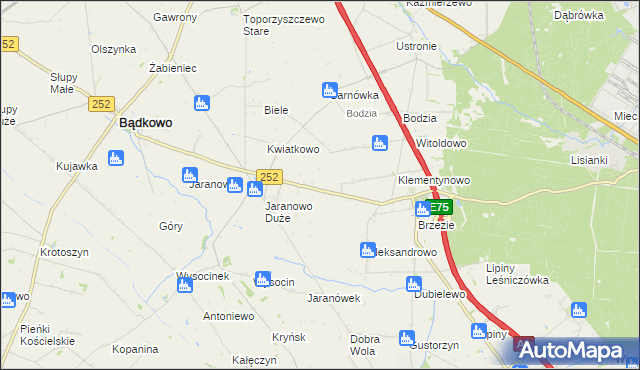 mapa Zieleniec gmina Bądkowo, Zieleniec gmina Bądkowo na mapie Targeo