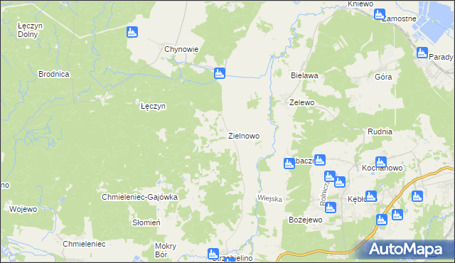 mapa Zielnowo gmina Luzino, Zielnowo gmina Luzino na mapie Targeo